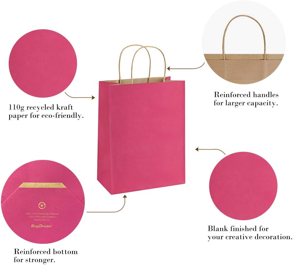 bagdream-25pcs-hot-pink-gift-bags-8x425x-5.jpg
