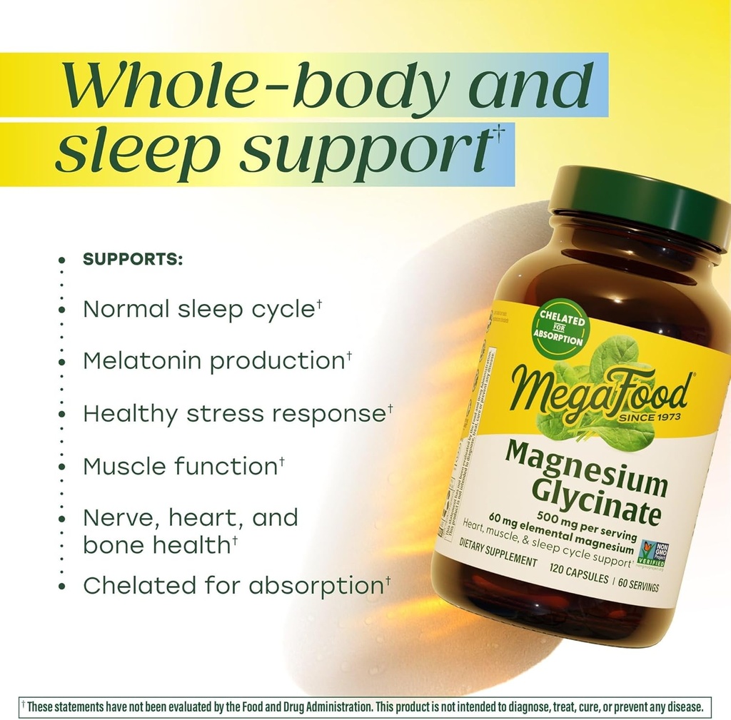 MegaFood Magnesium Glycinate 500mg - 120 Capsules