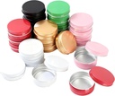 LJY 24 Pieces Multi-Colored Round Aluminum Cans Screw Lid Metal Tins Jars Empty Slip Slide Containers(2 oz) for Lotion Bars,Toiletries,Creams,Samples,Makeup Cosmetic,Balms,Beard Balm