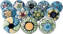 Multicolor Blue Ceramic Knobs for Cabinet Dresser Drawer Multipurpose Kitchen Furniture Desks Handle Door Cupboard Wardrobe Pull Hand Painted Hardware Ceramic Knobs Cabinet Set of 12
