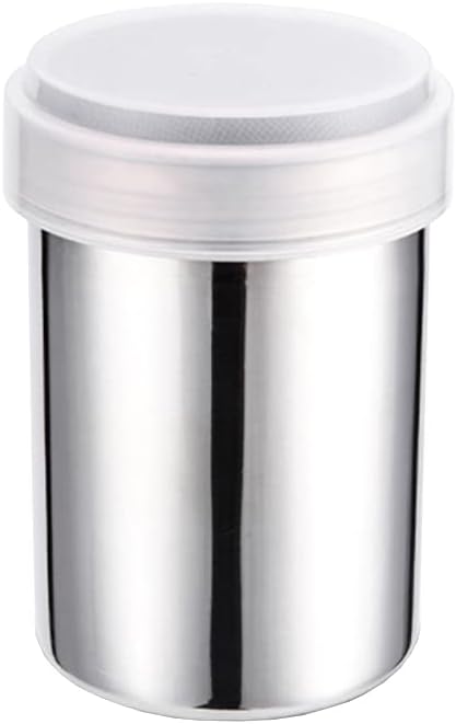 Stainless Steel Powder Shaker Sifter Powdered Sugar Dispenser Shaker Mesh Pepper Chocolate Shaker Seasoning Can with Lid for Icing Sugar Cinnamon