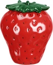 NOLITOY Ceramic Strawberry Jar, Cute Fruit Shape Kitchen Canisters Delicate Box Cookie Jar for Tea Coffee Candy Storage