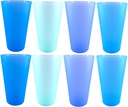 32 oz Plastic Cups Reusable, Unbreakable Plastic Tumblers, BPA Free Dishwasher Safe Large Water Cup set of 8, Lightweight Kids Cups for Kitchen Outdoor