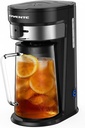 OVENTE Iced Tea Maker and Iced Coffee Maker with 3QT Pitcher, Sliding Brew Strength Selector for Taste Customization and Reusable Filter, Ideal for Lemonade, Latte and Flavored Water, Black CMT215B