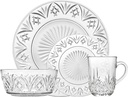 Godinger Dublin Dinnerware Set - Includes Dinner Plates, Dessert Plates, Bowls and Mugs - Set of 16