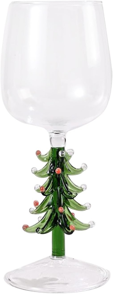 Christmas Tree Wine Glass Stem Wine Glasses Elegant Wine-Goblet Wine Glass Wine Vintage-Decor Festive-Atmosphere Gifts Glass Wine Cup