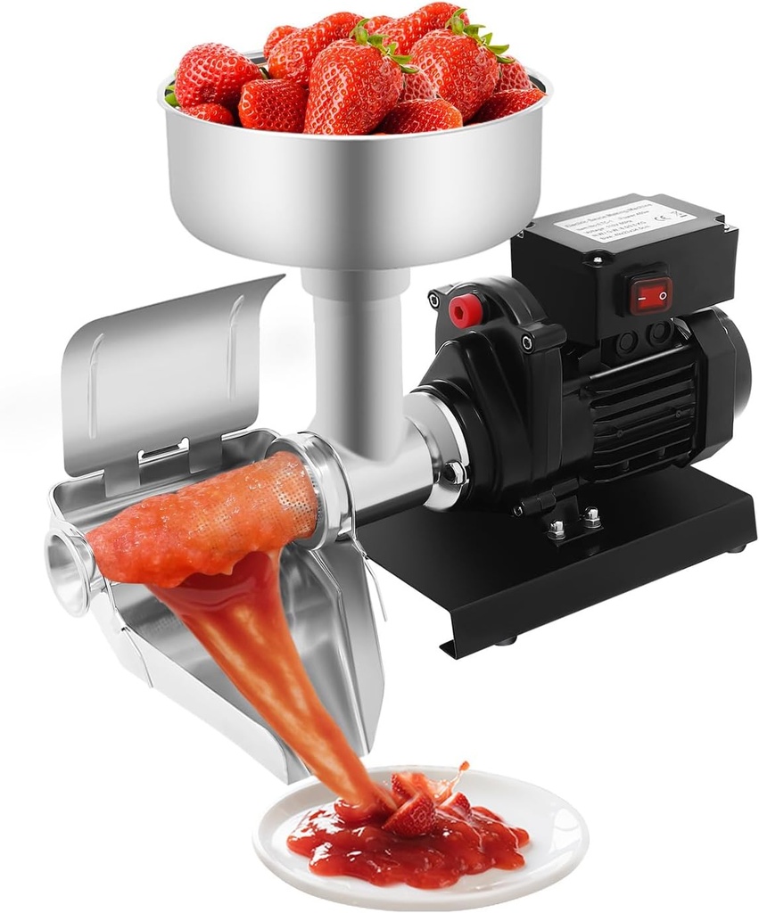Electric Tomato Strainer 450W Stainless Steel Tomato Press and Strainer Commercial Food Squeezer Tomato Milling Machine with Large funnel 110V