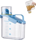 Clear Airtight Food Storage Containers, Cereal Dry Food Storage with Pour Spout and Measuring Cup Transparent Plastic Dispenser for Flour Rice Cereal Sugar (Blue,54oz)
