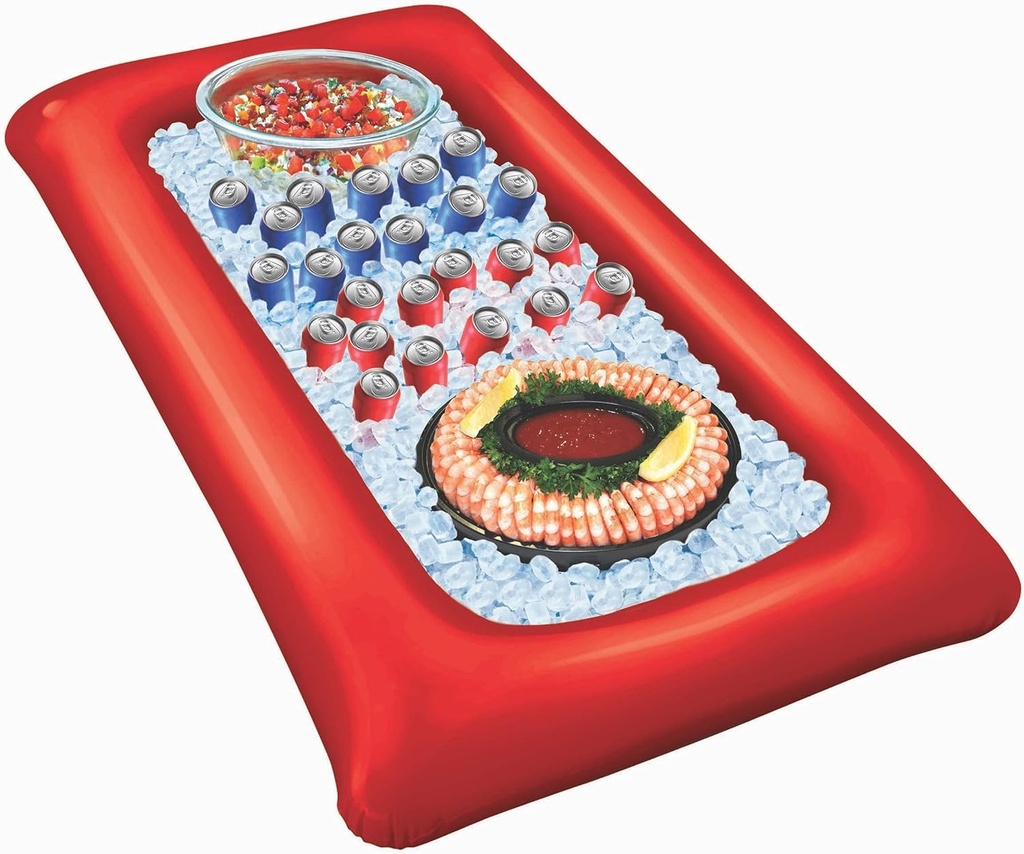 Rubies Party Buffet Inflatable Cooler, 4.4 Feet x 28", Red