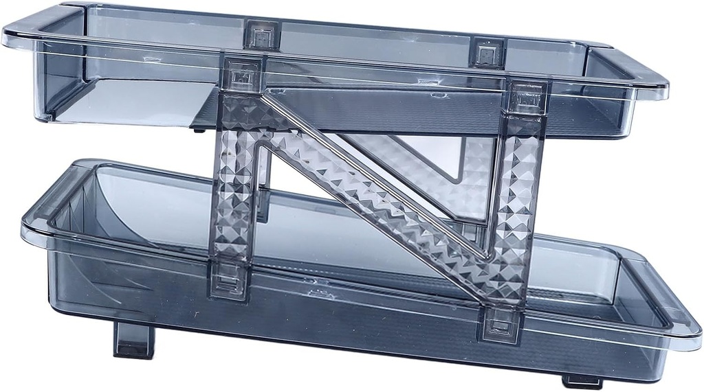 Auto Rolling Soda Can Dispenser, Blue Organizer Dispenser 2 Tier Tunable Width Drink Container Holder for Fridge