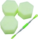 26ml Hexagon Silicone Wax Containers Concentrate Jars Non-stick with 4.8" Carving Tool (C)