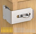 90 Degree Hasp Lock Latch, Right Angle Safe Padlock Clasp Hasp for Personal Privacy, 304 Stainless Steel Security Desk Drawer Lock Latch (Silver-1 Pc)