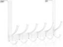 Over The Door Hooks, Door Hanger Hooks for Hanging, Over The Doors Towel Racks for Bathroom, Coat Rack Dorm Essentials (1Pack, White, Fit 1-3/4" Doors)