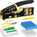 RJ45 Crimp Tool Pass Through Ethernet Crimper Kit Cat5 Cat6 Crimping Tool Kit, Ethernet Crimping Tool Kit RJ45 Crimper