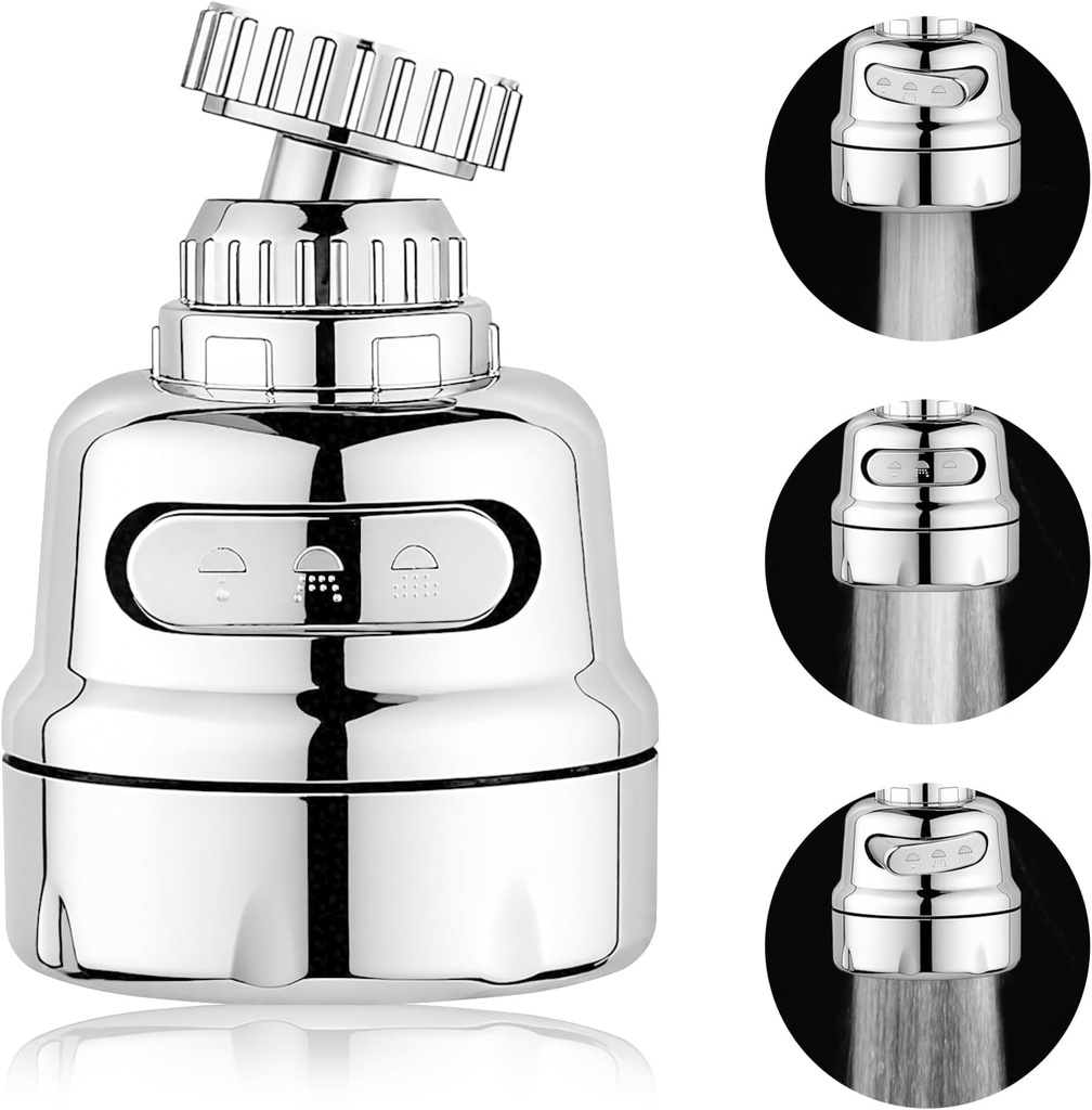 Faucet Extender 1pc Sink Aerator Rotatable Kitchen Faucet Head Replacement Pndbnq Faucet Sprayer Attachment Universal Faucet Nozzle Filter Adapter with Adjustable 3 Modes for Cold and Hot Water Output