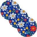 3 Pcs Heat Proof Trivet for Crock Pot 15in Hot Pads Kitchen Countertop Protector accesorios para mesa de comedor Colorful Florals Blue