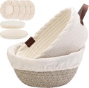 Cotton Rope Banneton Bread Proofing Basket Set Oval & Round Sourdough Bread Basket with Cloth Liners and Covers – Handmade, Breathable Baskets for Artisan Baking