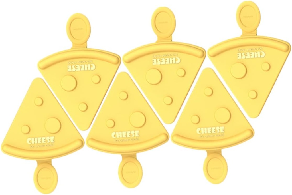 6pcs Kitchen Popsicles Maker Reusable Ice Cubes Mold Small Lids À Cute Ice Cream Popsicles Stackable Tray Homemade Ice Cream Maker Ice Treats Maker Ice for Bar Pp Yellow