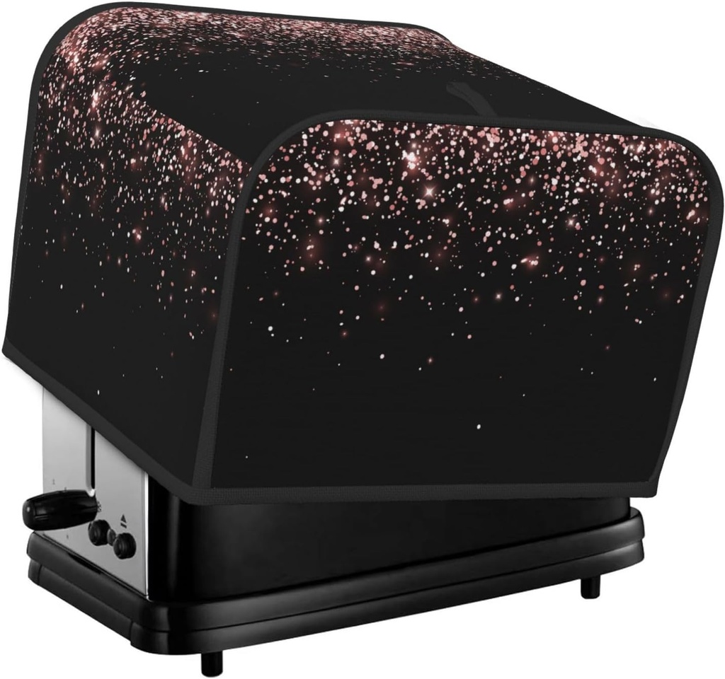 Oven Cover Kitchen Bread Machine Protector,4 Slice Toaster Cover For Home,Fingerprint Coaster Cover,Kitchen Small Appliance,Rose Gold Glitter1