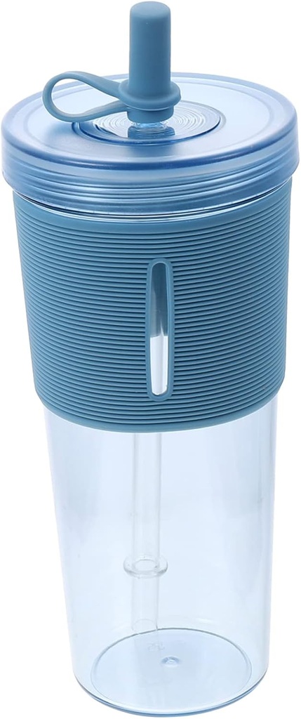 Sosoport Summer Water Cup Large Capacity Straw Water Bottle Portable Leakproof -free for Sports Tea Milk Soda