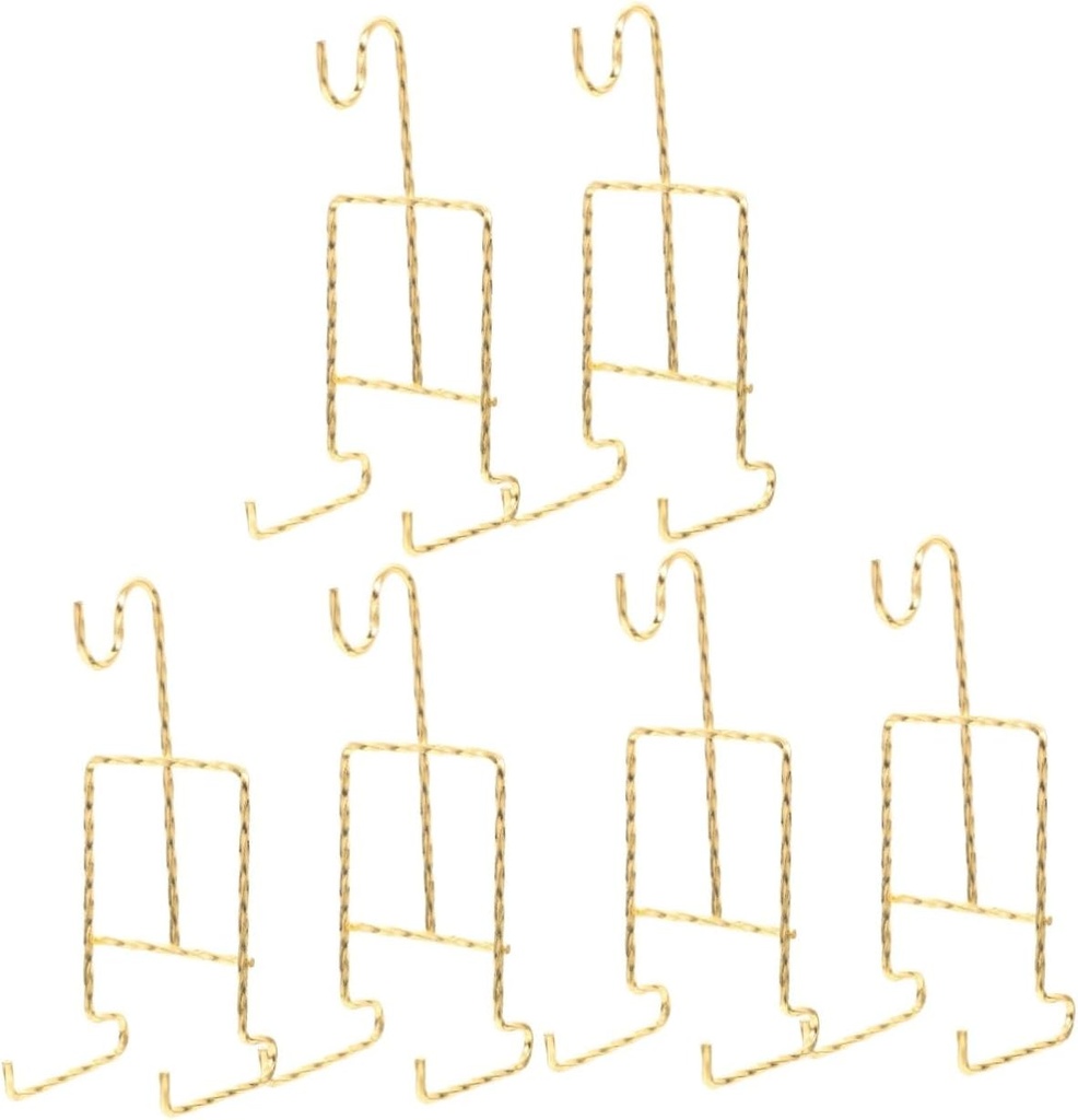 Ciieeo 6pcs Dish Display Stands Metal Plate Holder Counter Mug Holders Plate Draining Rack