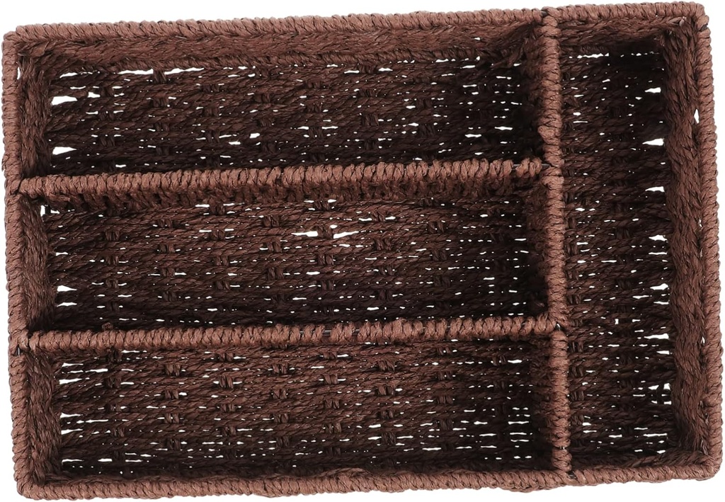 Decorative Woven Storage Basket for Organizing Office Supplies Coffee Station Essentials and Sundries Compact Stylish Design for Use