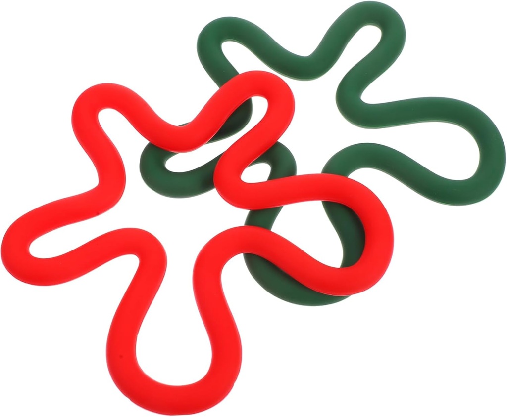 ABOOFAN 2pcs Silicone Trivets Mats Non- Hot Pot Holders Kitchen for Hot Dishes and Pans Festive Double Design for Dining Table and Countertop