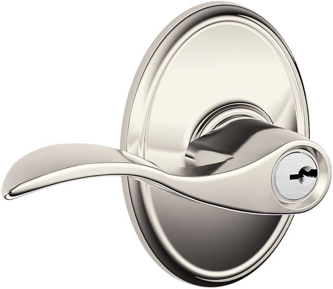 SCHLAGE Accent Lever with Wakefield Trim Keyed Entry Lock in Polished Nickel