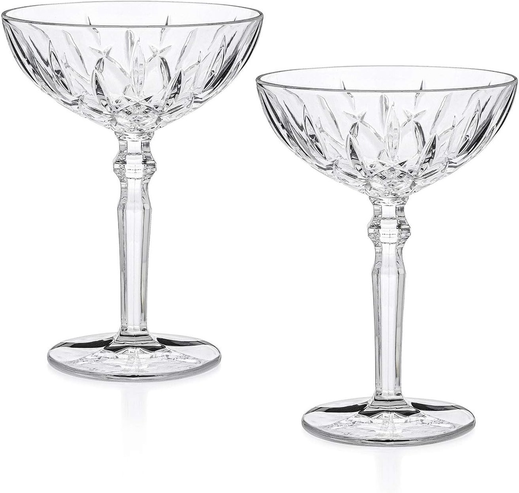 HISTORY COMPANY Chez Paree 1933 Nightclub-Inspired Chicago Cocktail Coupe Glass 2-Piece Set for Craft Cocktails (Gift Box Collection)