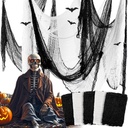 MAQIHAN 5Pcs Halloween Creepy Cloth - 30×72inch Halloween Decorations Outdoor Indoor Clearance,Creepy Spooky Cloth Decor Black Gauze Props for Escape Room,Bar,Haunted House,Garden(3Black + 2White)