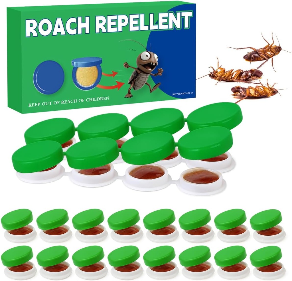 16PCS Roach Repellent, Cockroach Repellent and Gel for Roach Nest of Indoor Infestations, Effective Solution for Small to Large Cockroaches, Ready to Use, Ideal for Hidden Areas