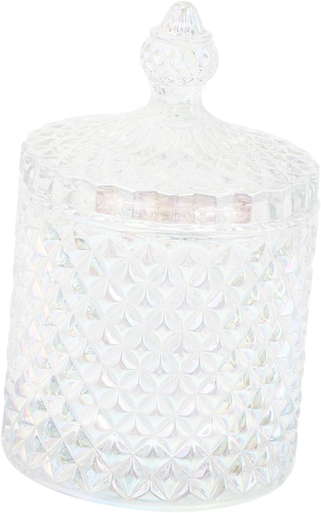 Crystal Glass Candy Storage Jar Dry Fruit Container for Nuts Chocolates Cookies Trinkets Decorative Tabletop Organizer for Home Weddings