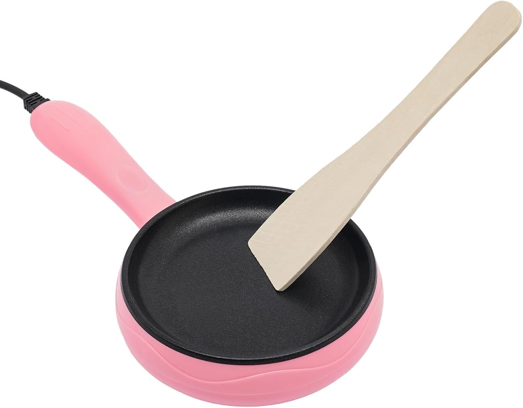 6-Inch Non-Stick Electric Skillet, Hot Pot Electric, 450W Frying Pan, Electric Pot, Pink Mini Hot Pot for Steak,Egg,Dumplings,Sausage