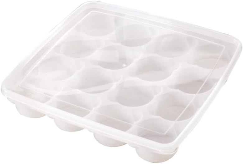 16grid Cavity Food Storage Organizer Cupcake and Sushi Holder for Refrigerator Food-grade Material Stackable Design for Picnics and Parties White