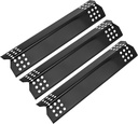 3-Pack Grill Heat Plates Replacement Parts for Nexgrill, 14.6" Porcelain Steel Heat Tents Burner Cover for Charbroil, Heat Shields for Outdoor Gas Grill [Black]