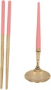 Stainless Steel Flatware Set , Portable Reusable Flatware Set with Chopstick Spoon for Lunch Travel Camping School, Dishwasher Safe (Pink)