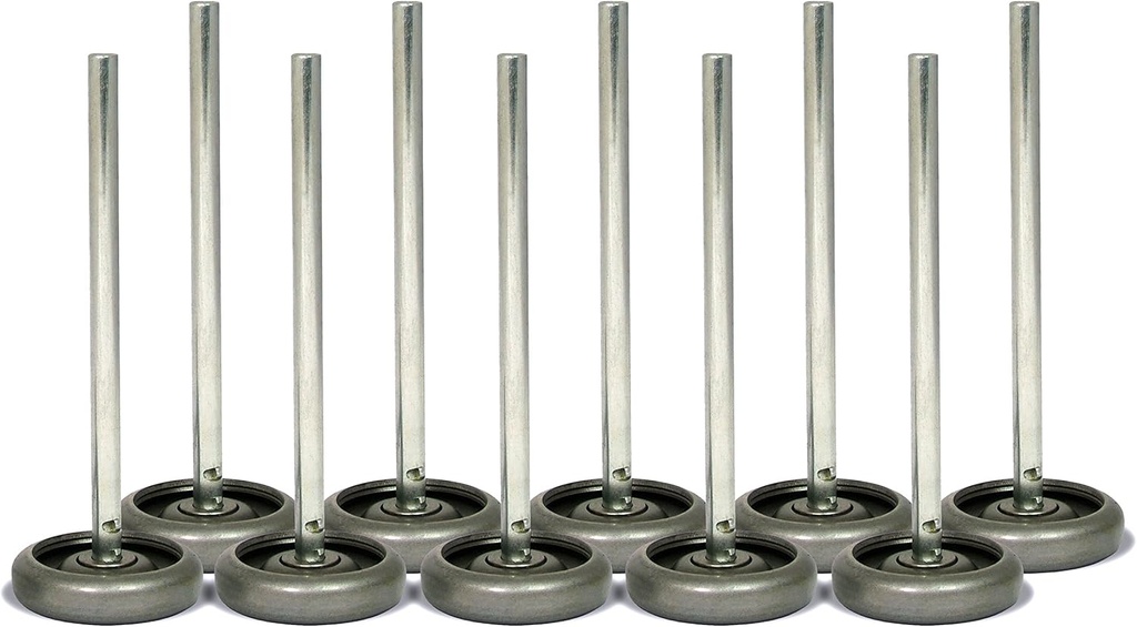 Ideal Security Inc. Garage door rollers - 3" Steel Wheels with 10 ball-bearings & 7" stem (10-pack)