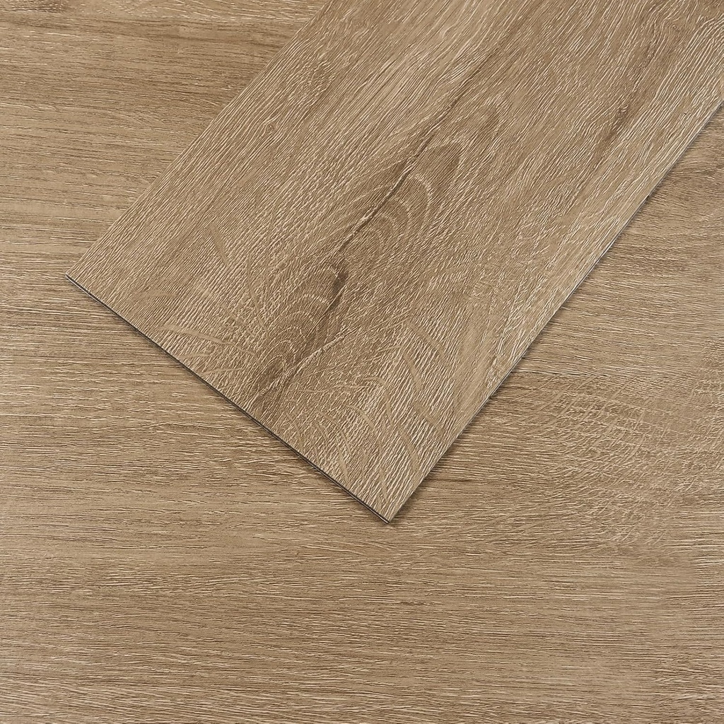 VEELIKE 32 Pack Peel and Stick Floor Tile Natural Elm Vinyl Plank Flooring Self Adhesive Vinyl Floor Tiles Peel and Stick Waterproof 6''x36'' Temporary Laminate Flooring for Renters Kitchen Bathroom