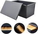 FELTECHELECTR 1000g Rectangular Toast Box with Lid Non-stick Baking Pan for Homemade Bread Cakes