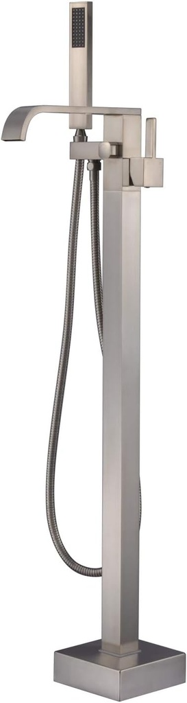 Artiqua Freestanding Bathtub Faucet Tub Filler Brushed Nickel Floor Mount Faucets Brass Single Handle with Hand Shower