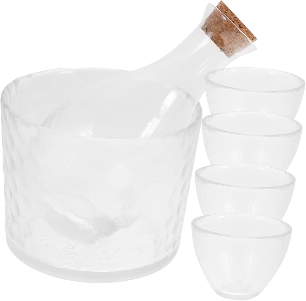 WEKADRIN Sake Glasses Cherry Blossoms Wine Dispenser Japanese Sake Pot Storage Cup Drinkware for Home