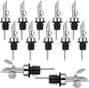 12 Pcs Weighted Stainless Steel Liquor Bottle Pourers Auto Flip Olive Oil Dispenser Spout Balsamic Alcohol Pourer Spouts