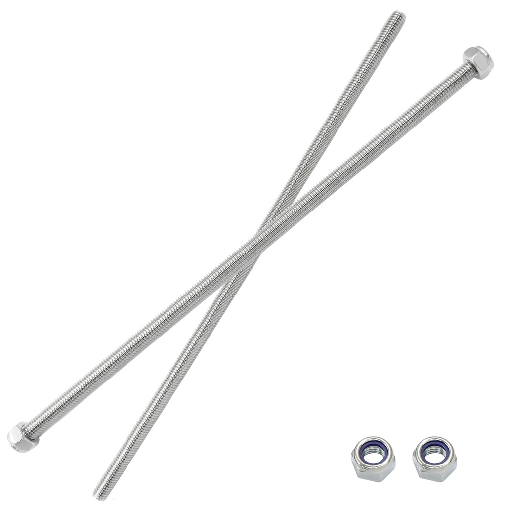 Jersvimc 2Pcs M6 x 250mm Threaded Rod Stainless Steel M6 Threaded Rod, Long Threaded Studs Fully Threaded Rods & Studs Right Hand Threaded Screw for Bolt Clamps Anchor