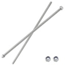 Jersvimc 2Pcs M6 x 250mm Threaded Rod Stainless Steel M6 Threaded Rod, Long Threaded Studs Fully Threaded Rods & Studs Right Hand Threaded Screw for Bolt Clamps Anchor