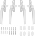 Micro Traders 4 Set of Window Handle Replacement Right/Left Hand Replacement Zinc Alloy Window Locks with Fixing Screws Switch Door Security, White