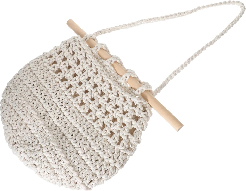 LABRIMP Hanging Cotton Rope Fruit Basket Bohemian Wall Organizer for Kitchen and Dining Room for Fruit and Vegetable Storage Macrame Design Tassels