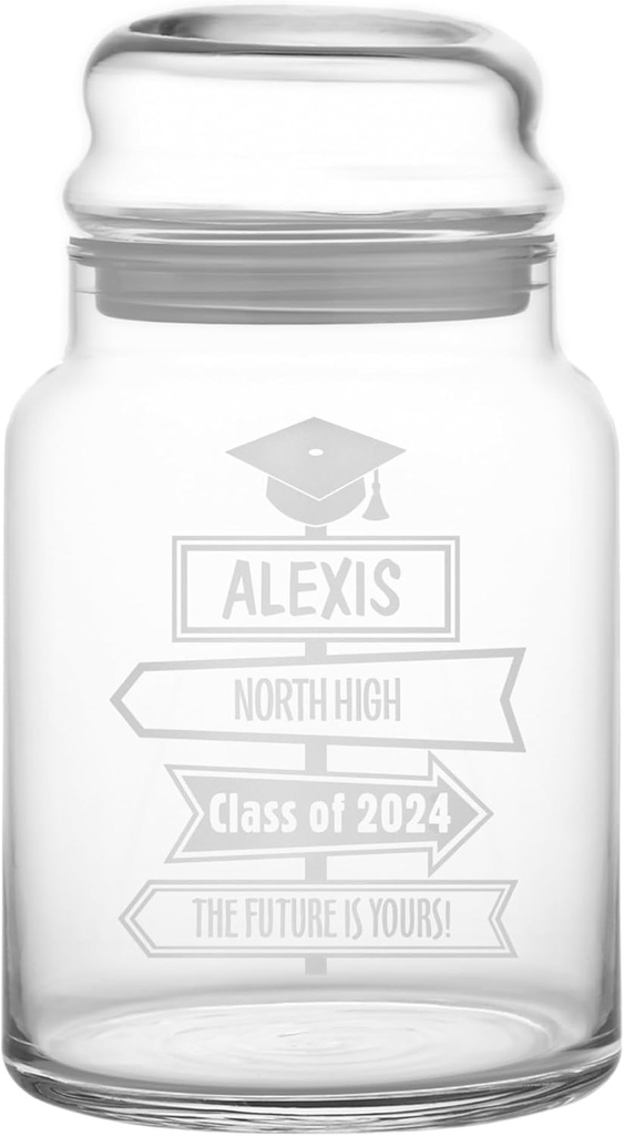 Let's Make Memories Personalized Graduation Candy Jars - Graduation Keepsake - Success Design