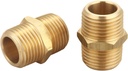 T TANYA HARDWARE 1/2 inch x 1/2 inch NPT Brass Hex Nipple Male Pipe Adapter, Thread 0.75" OD to 0.75" OD (2 Piece)