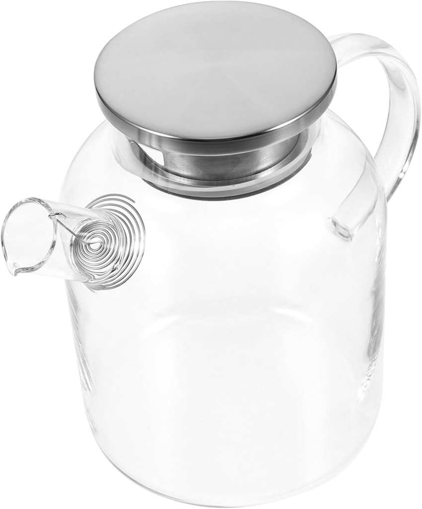GRIRIW Transparent Glass Water Pitcher Capacity Cold Water Kettle Lid for Juices Iced Tea and Beverage Storage Kitchen Essential