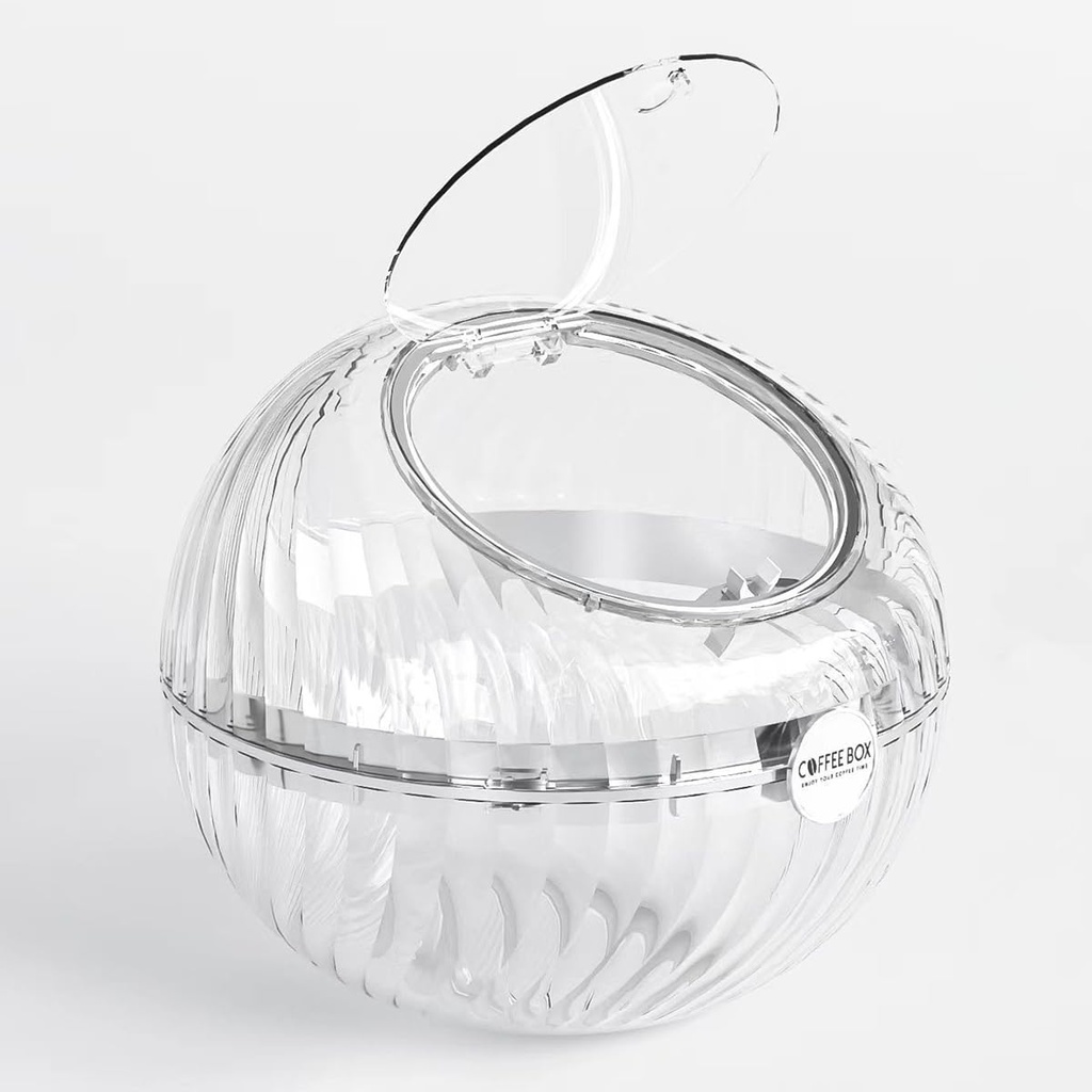 Coffee pod storage, Large-Capacity Coffee pods Storage Box Round Coffee Capsules Storage Holder Compatible with All Coffee Pods and Capsules(Silver)